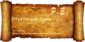 Pfefferman Emma névjegykártya